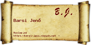 Barsi Jenő névjegykártya