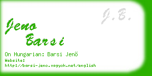 jeno barsi business card
